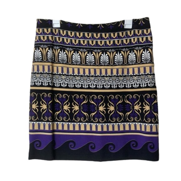 J. McLaughlin Dresses & Skirts - J. Mclaughlin purple black print a-line mini skirt womens 10